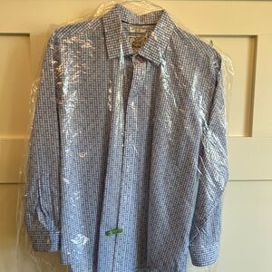 Jos. A. Banks blue Checkered Men's dress Shirt